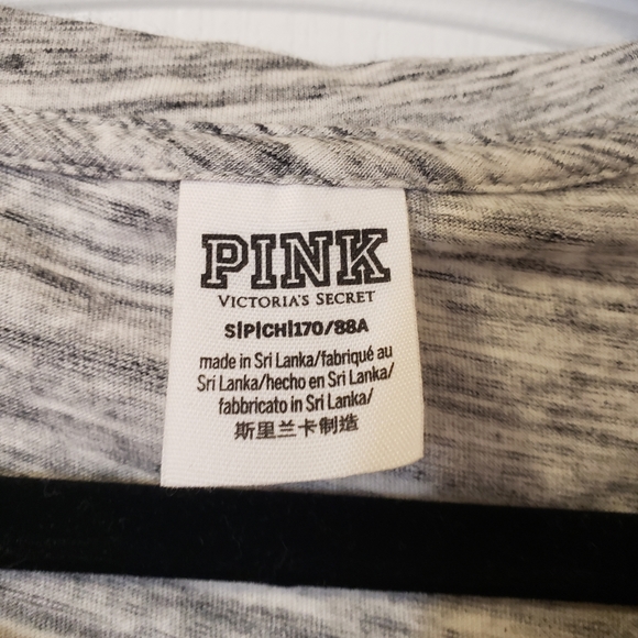 Grey long sleeve PINK brand top with black mesh detail in the middle - Picture 3 of 5
